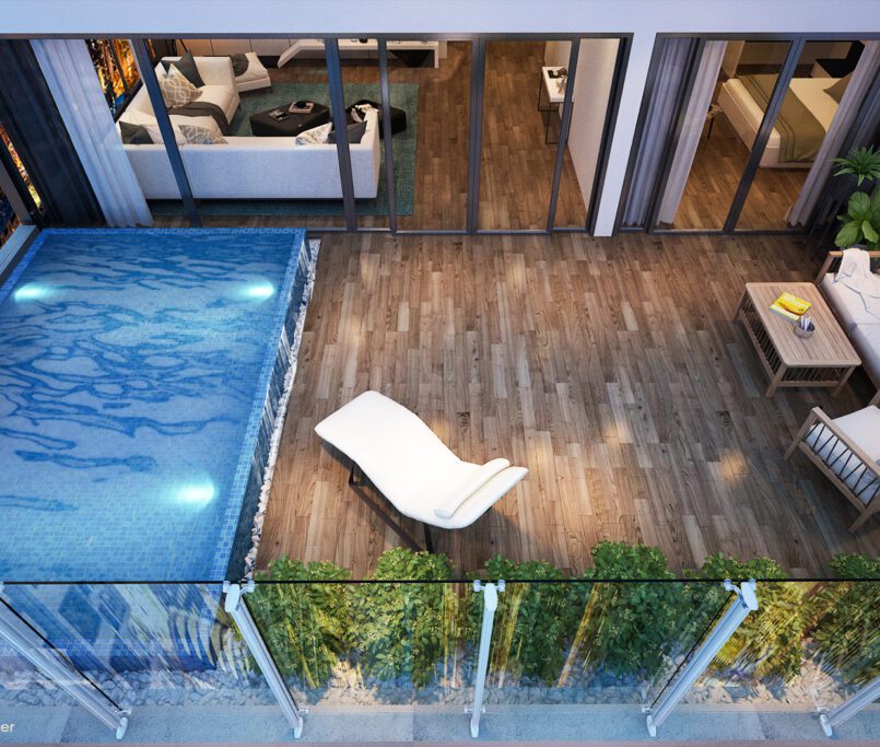 Private Residential Tower interior design - swimming pool